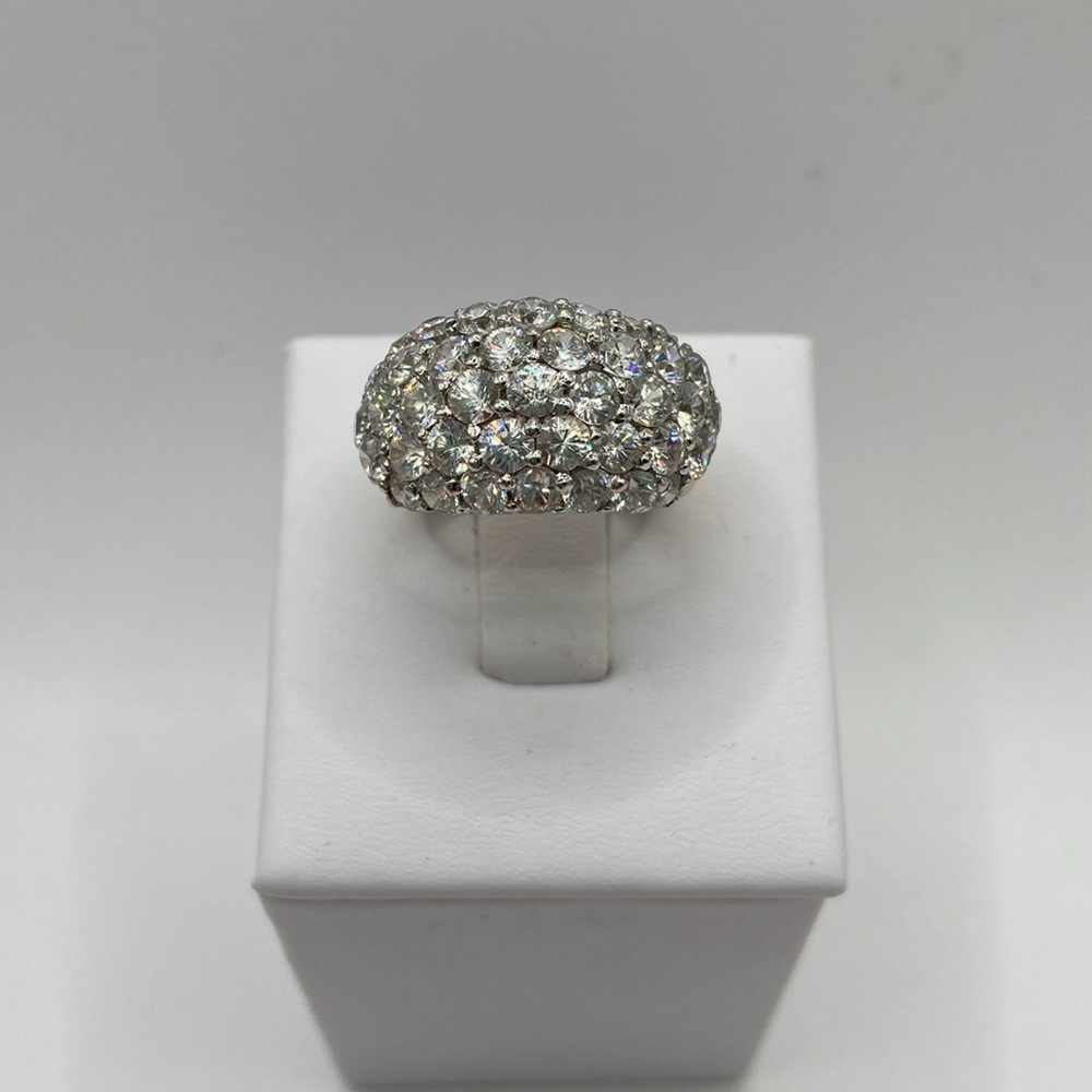 Sterling Silver 925 Gold Plated Simulated Diamond Ring Size 7